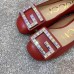 Gucci Leather Ballet Flats Red With Crystal G 551434 2019