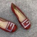 Gucci Leather Ballet Flats Red With Crystal G 551434 2019