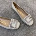 Gucci Leather Ballet Flats White With Crystal G 551434 2019