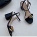 Gucci Heel 7.5cm Leather Sandals with Double G 453379 Black