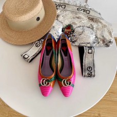 Gucci Snakeskin Pumps with Crystal Double G Fuchsia 2019