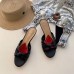 Gucci Front Knot Leather Mid-heel Sandals 577229 Black 2019