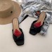 Gucci Front Knot Leather Slide Sandals 577231 Black 2019