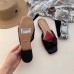 Gucci Front Knot Leather Slide Sandals 577231 Black 2019