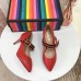 Gucci Sylvie Leather Pump 7cm Heel 475085 Red 2018