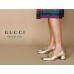 Gucci Leather mid-heel pump In Platinum Leather 408208 Resort 2016