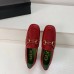 Gucci Heel 4.5cm Leather Platform Loafers with Horsebit red 2019