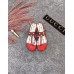 Gucci Patent Leather Sandal with Bee ‎524624 Red 2018