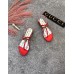 Gucci Patent Leather Sandal with Bee ‎524624 Red 2018