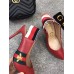 Gucci Leather Web Slingback Pump 105mm Heel 525942 Red 2018