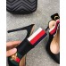 Gucci Leather Web Slingback Pump 105mm Heel 525942 Black 2018