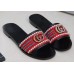 Gucci Velvet Slide Sandals With Crystals 525366 Red 2019