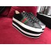 Gucci Leather Platform Web Stripe Sneaker Black 476783 2017