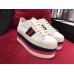 Gucci Leather Platform Web Stripe Sneaker White 475649 2017