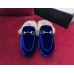 Gucci Princetown Velet Horsebit Detail Slipper With Fur 448657 Blue 2017