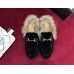 Gucci Princetown Velet Horsebit Detail Slipper With Fur 448657 Black 2017