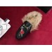 Gucci Princetown Calfskin Horsebit Detail Applique Slipper With Fur 2017