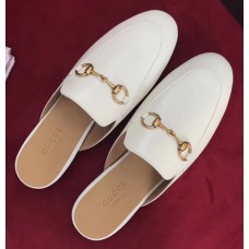 Gucci Princetown Leather Horsebit Detail Slipper 423513 White 2017