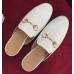 Gucci Princetown Leather Horsebit Detail Slipper 423513 White 2017