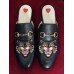 Gucci Princetown Leather Horsebit Detail Embroidered Angry Cat Slipper 2017