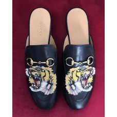 Gucci Princetown Calfskin Horsebit Detail Embroidered Tiger Slipper 2017