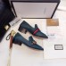 Gucci Leather Double G mid-heel loafer shoes Navy(Y30-721701)