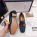 Gucci Leather Double G mid-heel loafer shoes Navy(Y30-721701)