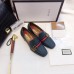 Gucci Leather Double G mid-heel loafer shoes Navy(Y30-721701)