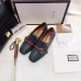 Gucci Leather Double G mid-heel loafer shoes Navy(Y30-721701)