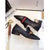 Gucci Leather Double G mid-heel loafer shoes Black(Y30-721703)