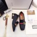 Gucci Leather Double G mid-heel preal loafer shoes Black(Y30-721704)