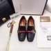 Gucci Leather Double G mid-heel preal loafer shoes Black(Y30-721704)