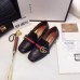 Gucci Leather Double G mid-heel preal loafer shoes Black(Y30-721704)