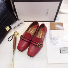 Gucci Leather Double G mid-heel loafer shoes Red(Y30-721707)