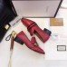 Gucci Leather Double G mid-heel loafer shoes Red(Y30-721707)