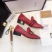 Gucci Leather Double G mid-heel loafer shoes Red(Y30-721707)