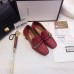 Gucci Leather Double G mid-heel preal loafer shoes Red(Y30-721708)