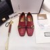 Gucci Leather Double G mid-heel preal loafer shoes Red(Y30-721708)