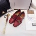 Gucci Leather Double G mid-heel preal loafer shoes Red(Y30-721708)