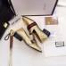 Gucci Leather Double G mid-heel loafer shoes Metallic golden(Y30-721711)