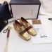 Gucci Leather Double G mid-heel loafer shoes Metallic golden(Y30-721711)