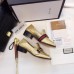 Gucci Leather Double G mid-heel loafer shoes Metallic golden(Y30-721711)