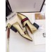 Gucci Leather Double G mid-heel loafer shoes Metallic golden(Y30-721711)