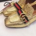 Gucci Leather Double G mid-heel preal loafer shoes Metallic golden(Y30-721712)