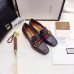 Gucci Leather Double G mid-heel loafer shoes Metallic Black(Y30-721713)