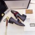 Gucci Leather Double G mid-heel loafer shoes Metallic Black(Y30-721713)