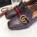 Gucci Leather Double G mid-heel loafer shoes Metallic Black(Y30-721713)