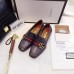 Gucci Leather Double G mid-heel loafer shoes Metallic Black(Y30-721713)