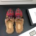 gucci men's Princetown  leather slipper with RED CHECK