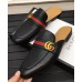 Gucci Pincetown Double G Calfskin Web Strap Men's Slipper 469891 Black 2017